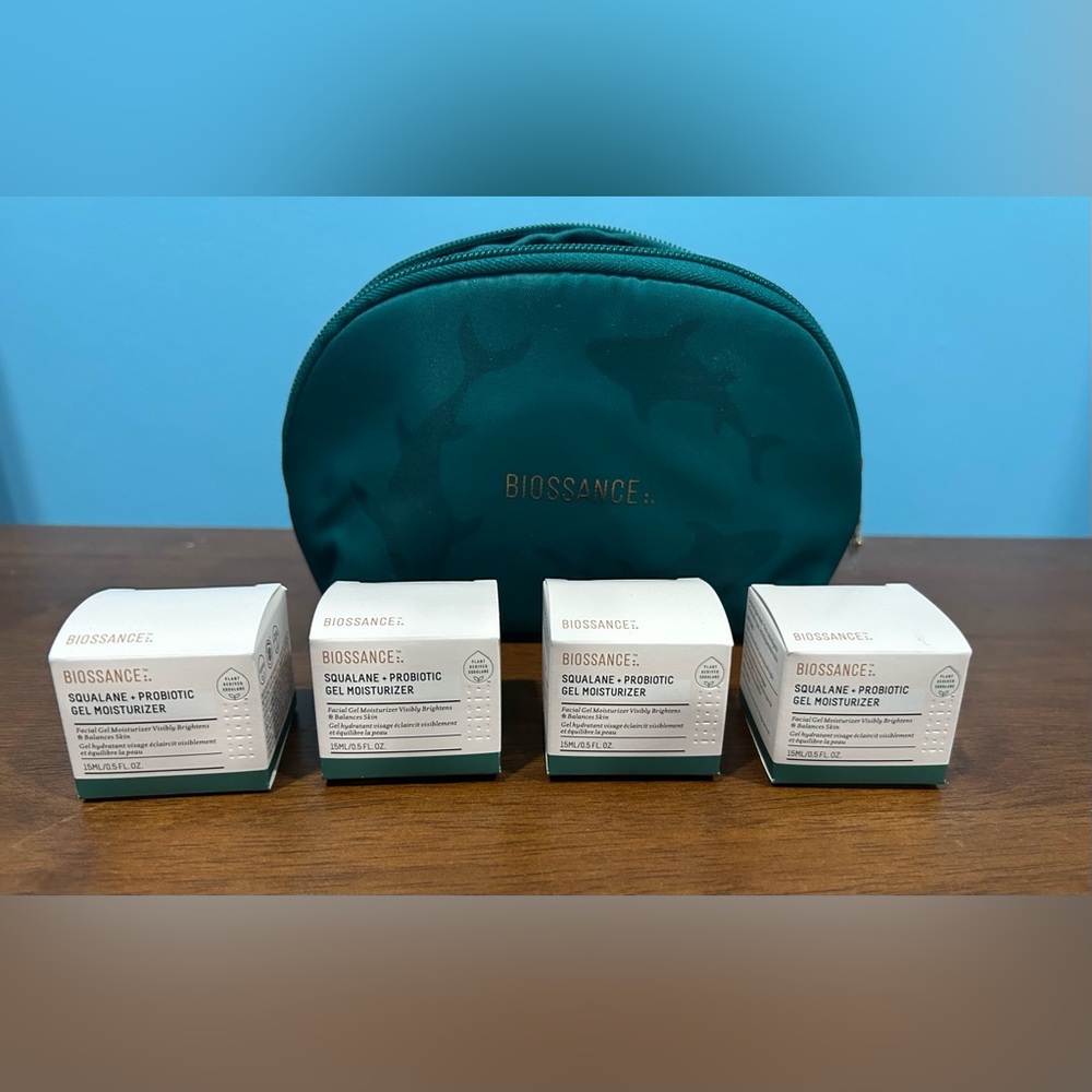 Biossance Bundle of 4 Squalane + Probiotics Gel Moisturizer with Bag 15ml/0.5oz